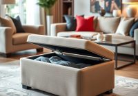 Pufa ze schowkiem jako praktyczne rozwiązanie do przechowywania i wygodnego siedzenia w różnych wnętrzach